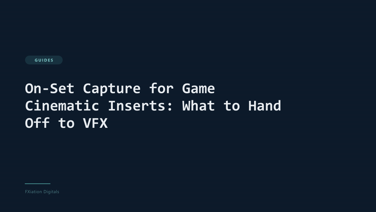 On-Set Capture for Game Cinematic Inserts: What to Hand Off to VFX